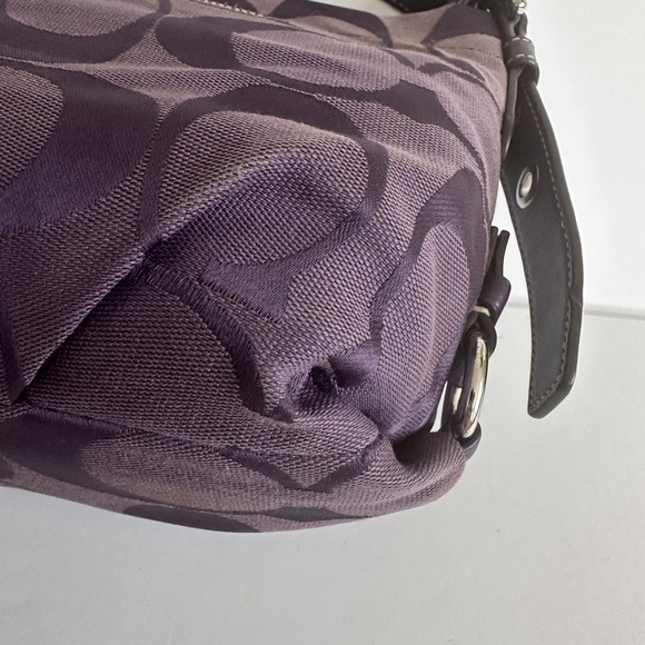Coach Signature East West Duffle Purple‎ Leather Trim Handbag F15068 2010 READ - Picture 15 of 16